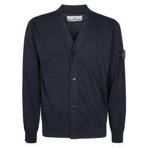 Stone Island Black Cardigan With V-Neckline And Logo Detail - NWT